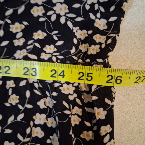 Hayden Los Angeles Elegant Black and White Floral Dress 2XL Cottagecore Tiered - Picture 12 of 15